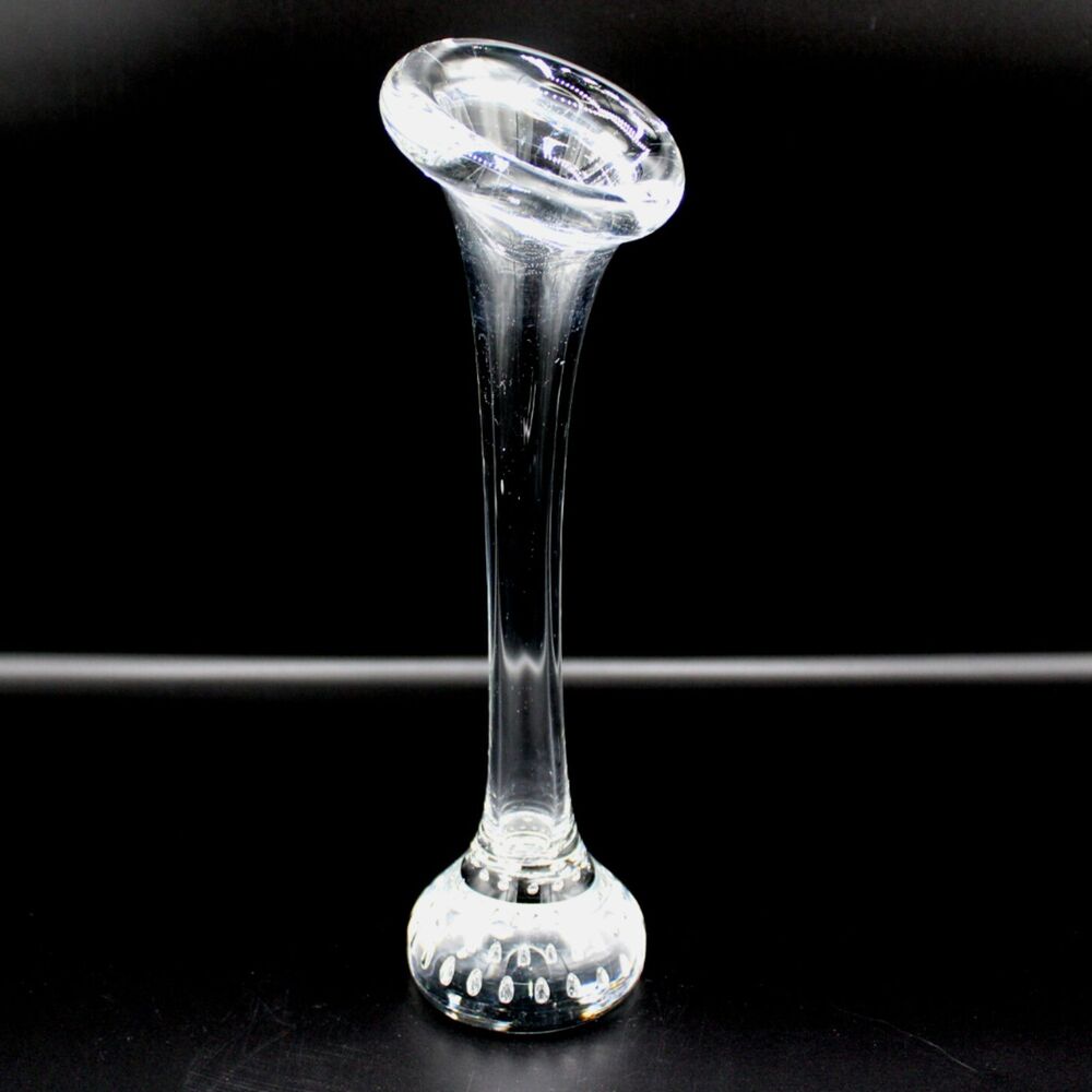 Bullicante Controlled Bubble Vase Vintage Hand Blown Bergstrom Aseda Glasbruk
